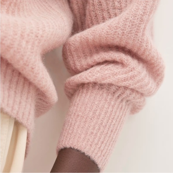 Everlane THE COCOON CREW IN ALPACA Blush Cafe Cream XXS - Picture 4 of 7
